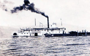 Partially submerged barge