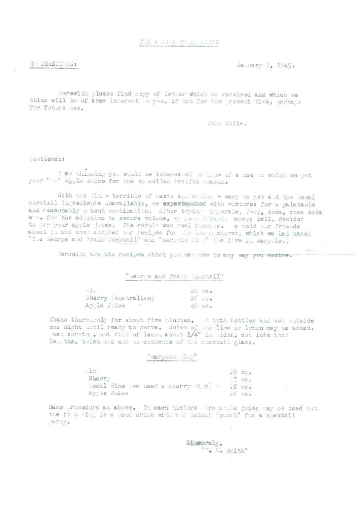 Wartime Cocktail Recipes