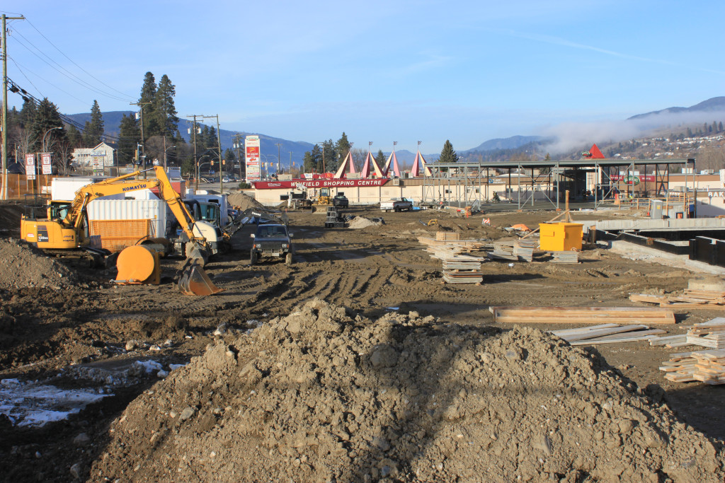 Construction on Main Street in Lake Country, February 2015