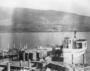 Loading fruit at canal wharf