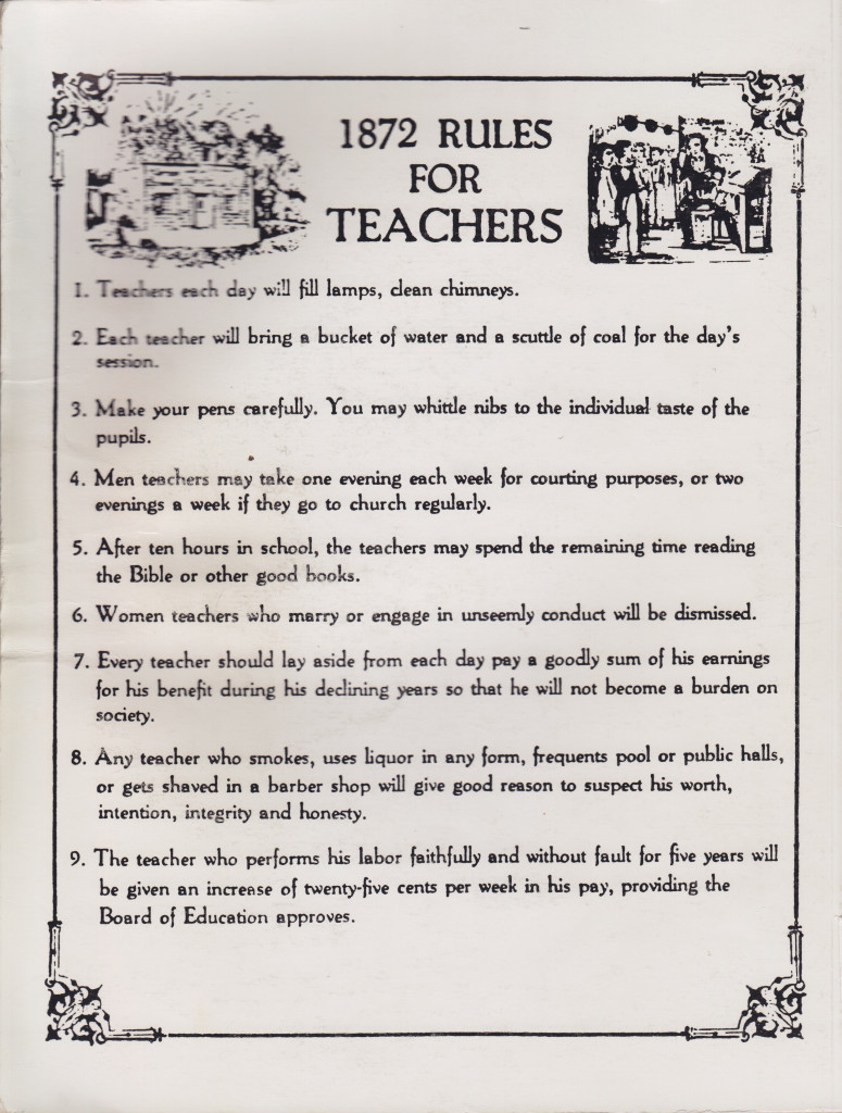 Rules for Teachers in 1872