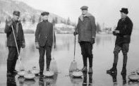 Curling on Long (Kalamalka) Lake in 1918